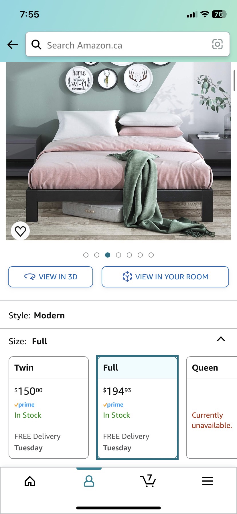 Full / Double Metal Bed Frame (Platform, 10 inch) - photo 2