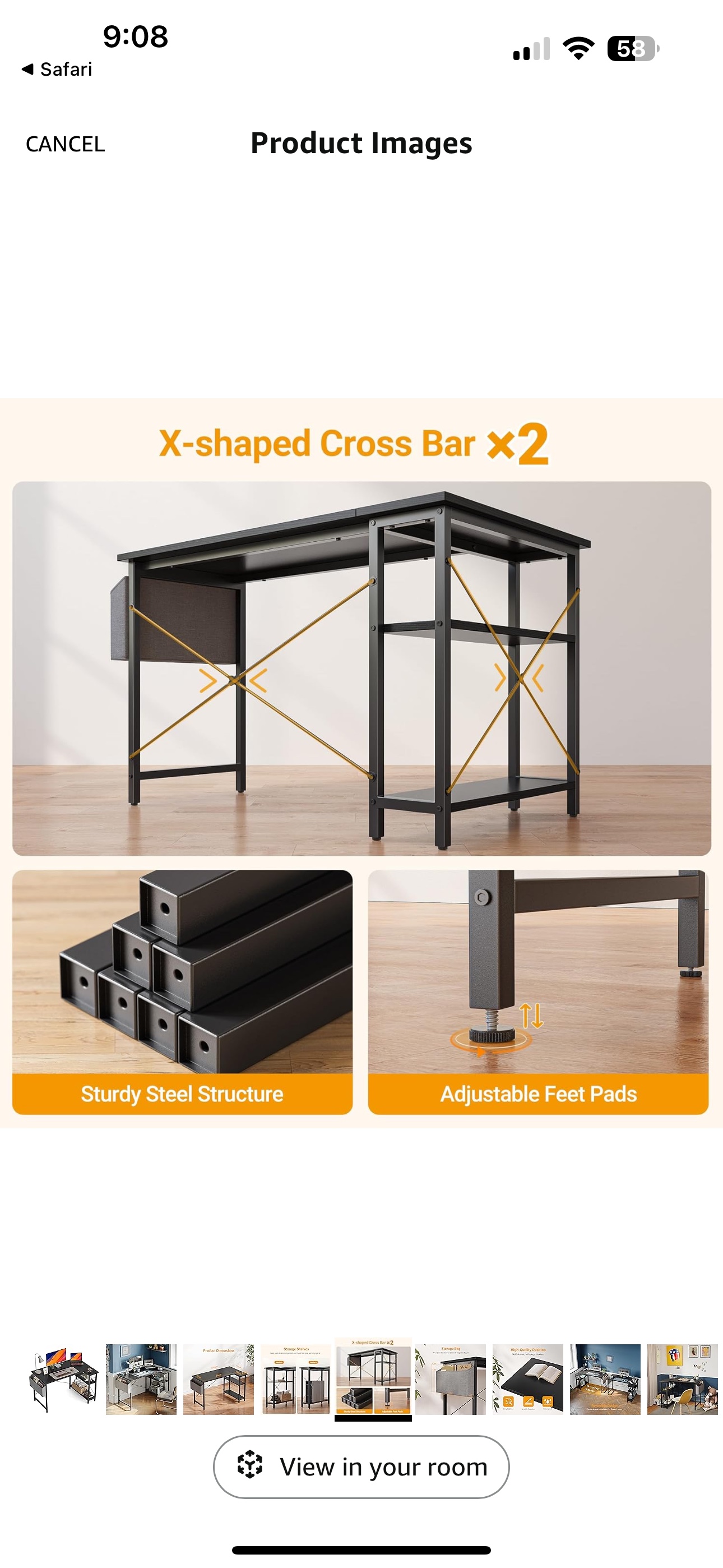 L Shaped work desk black - photo 3