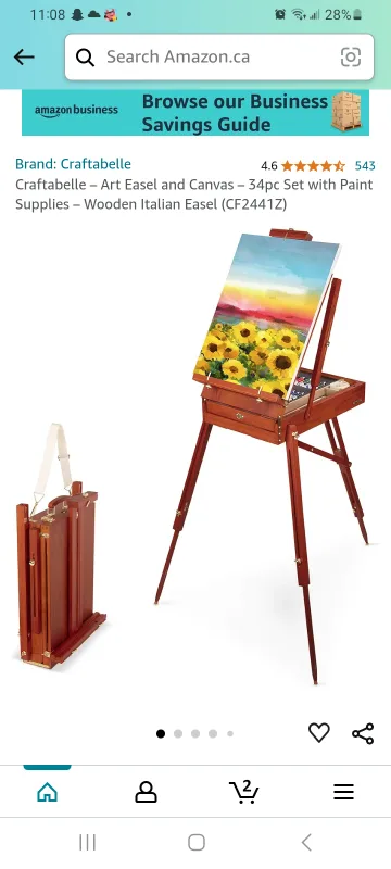 Wooden Artist's Easel, Foldable and has Carring Strap image indicator(10)