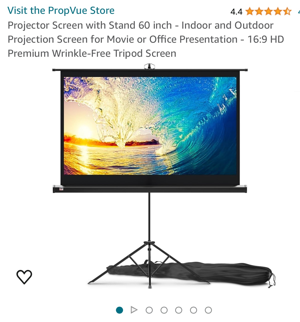 60" Projector Screen <Indoor/Outdoor> ***New***
