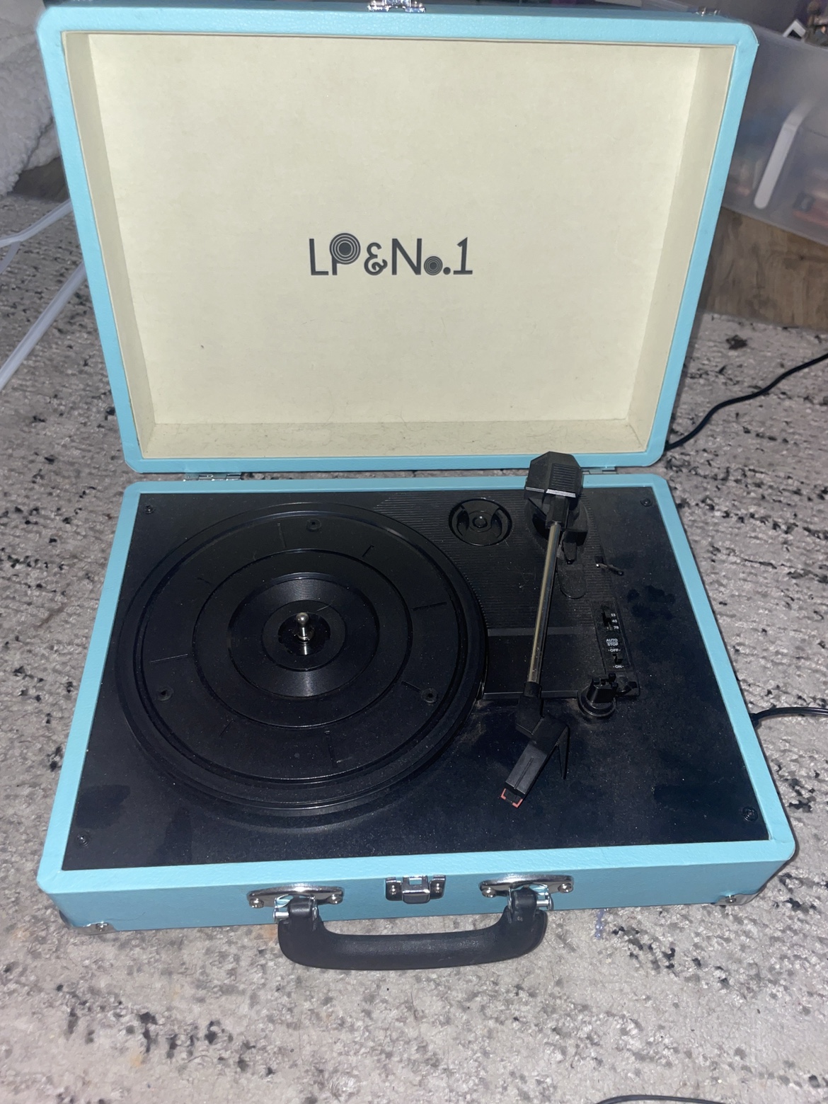 Record player, baby blue colour - photo 2