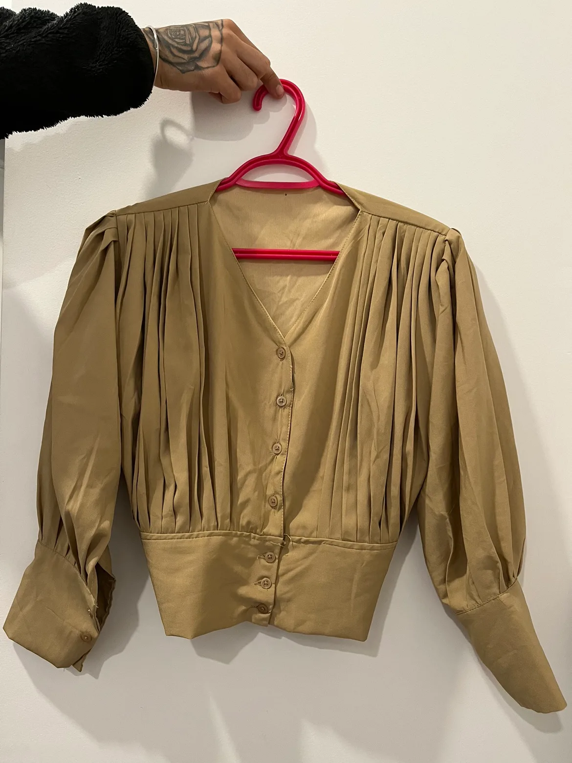 Tan Button Up Blouse thumbnail