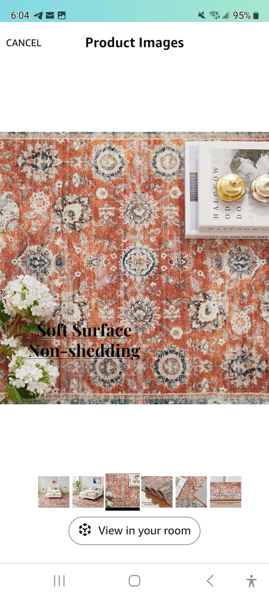 Brand new 3 x 5 feet washable area rugs. Orange. - photo 2