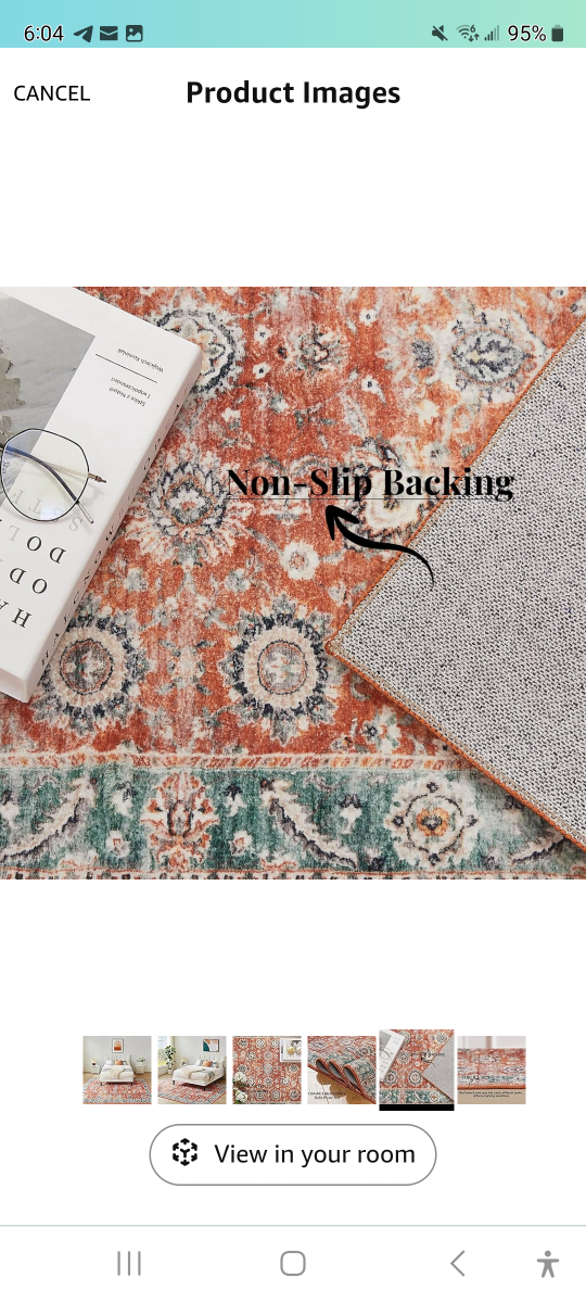 Brand new 3 x 5 feet washable area rugs. Orange. - photo 4
