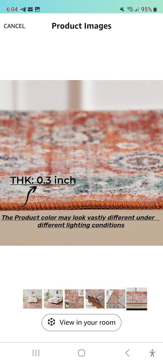Brand new 3 x 5 feet washable area rugs. Orange. - photo 5