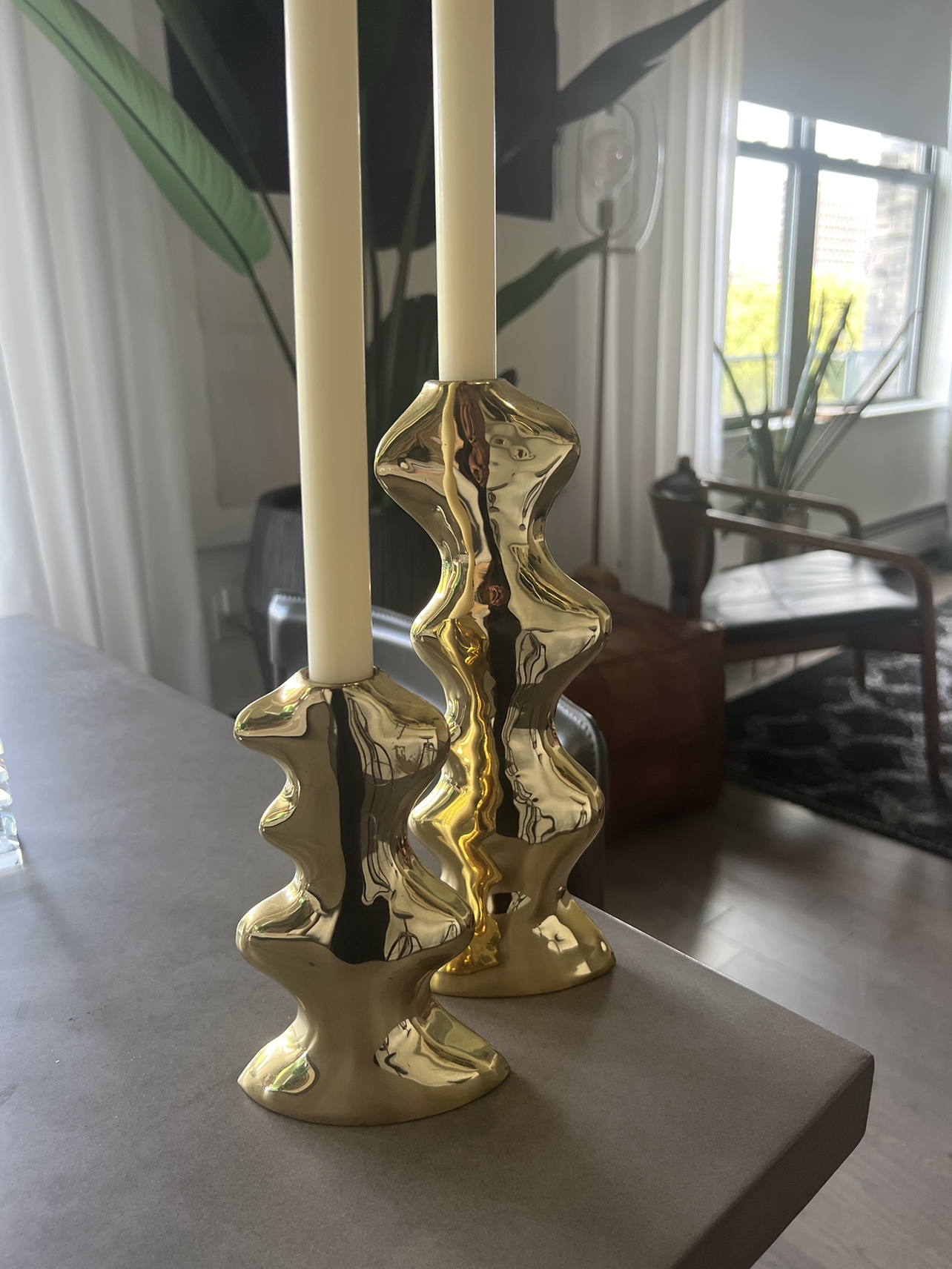 CB2 Brass Candle Holders (Set of 2) - photo 2