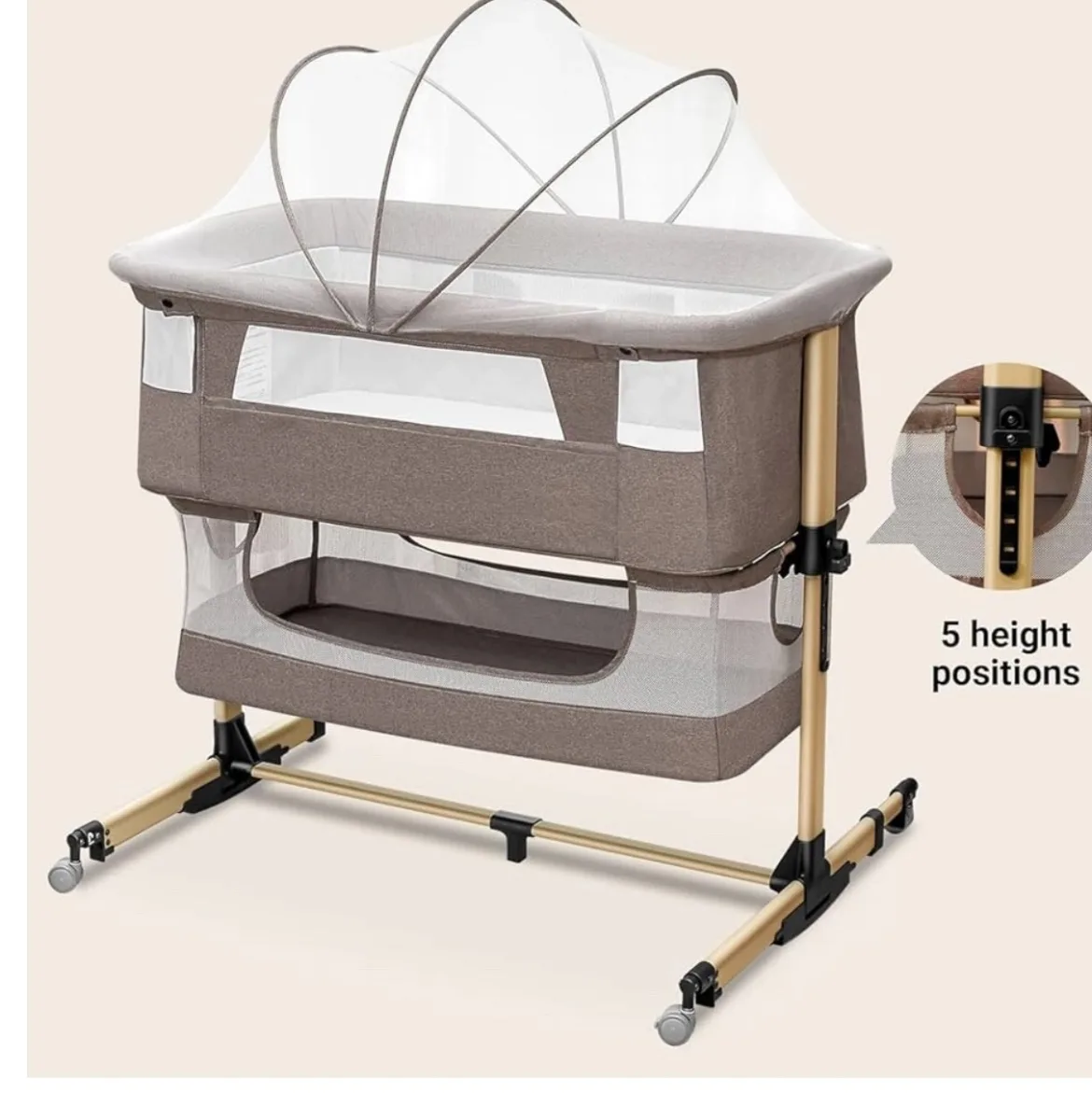 3 in 1 Baby Bassinet Bedside Crib for Infant,Baby Newborn image indicator(2)