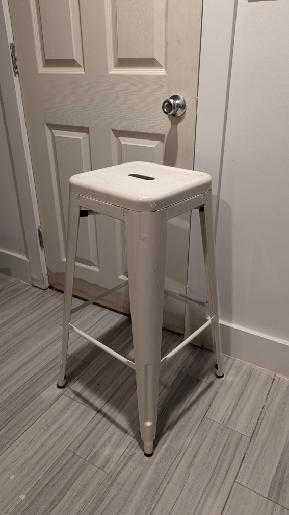 White Metal Bar Stool