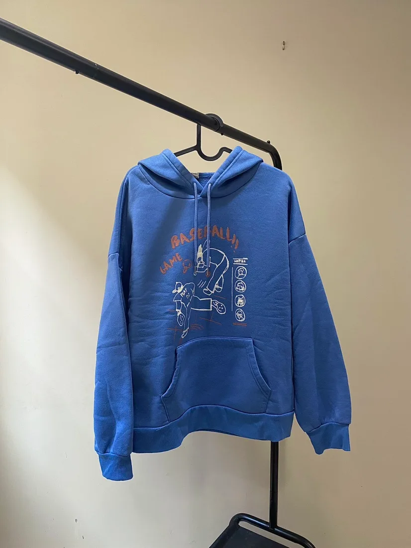 Blue Baseball Graphic Hoodie thumbnail
