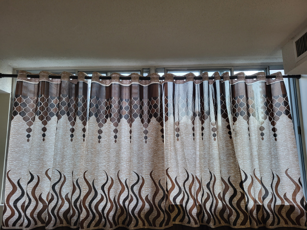 Curtains - Brown and Beige plus Rod - photo 2