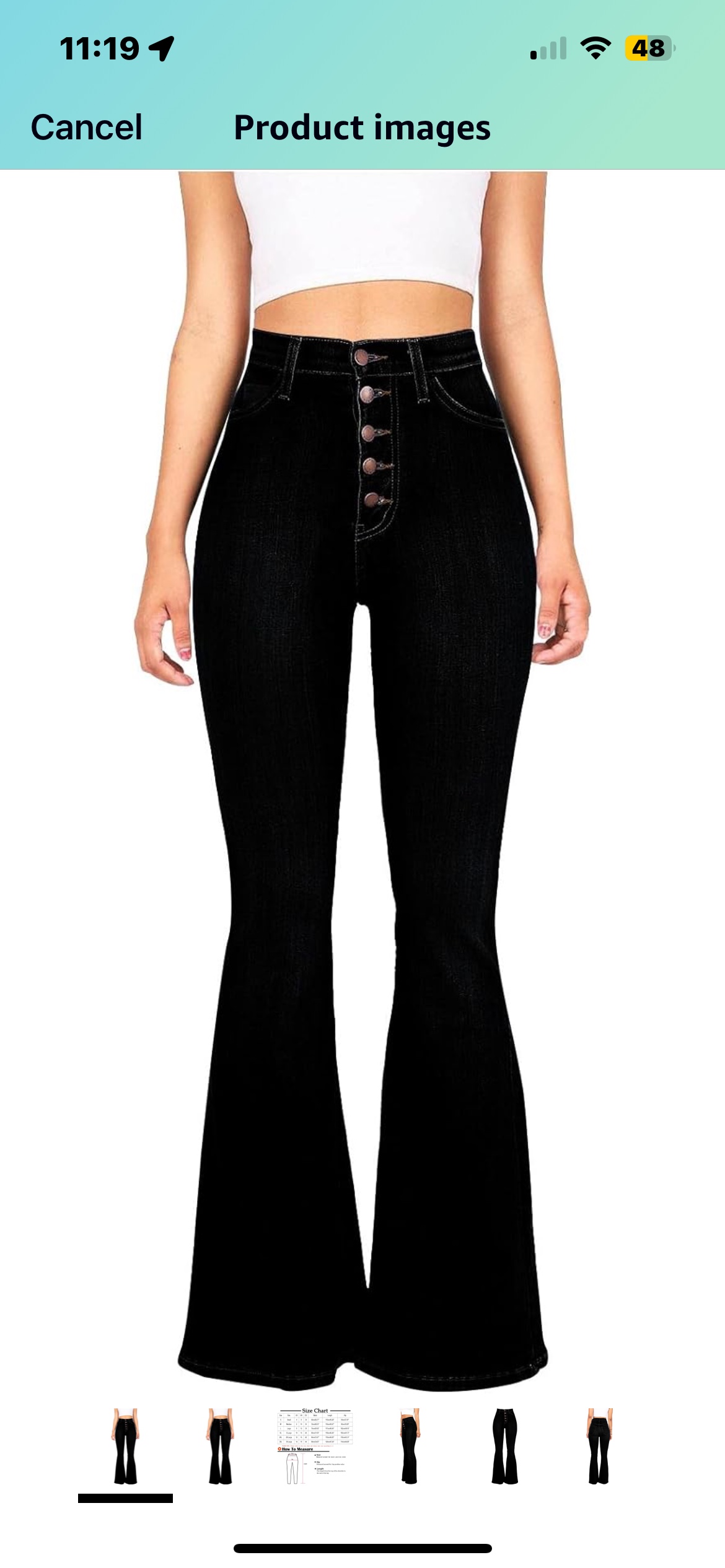 Black Button Up Flare Jeans - photo 2
