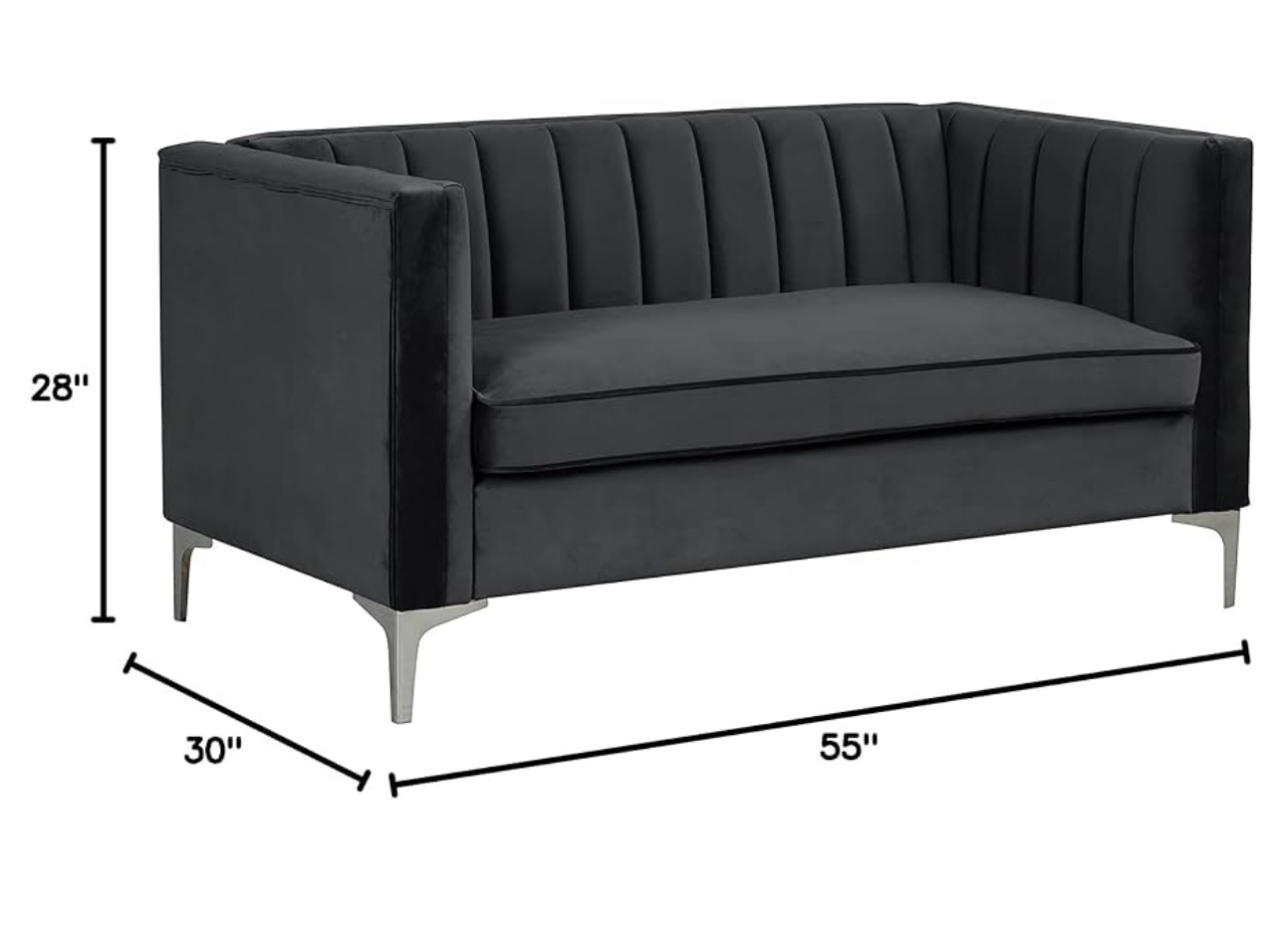 Black Velvet Sofa - photo 3