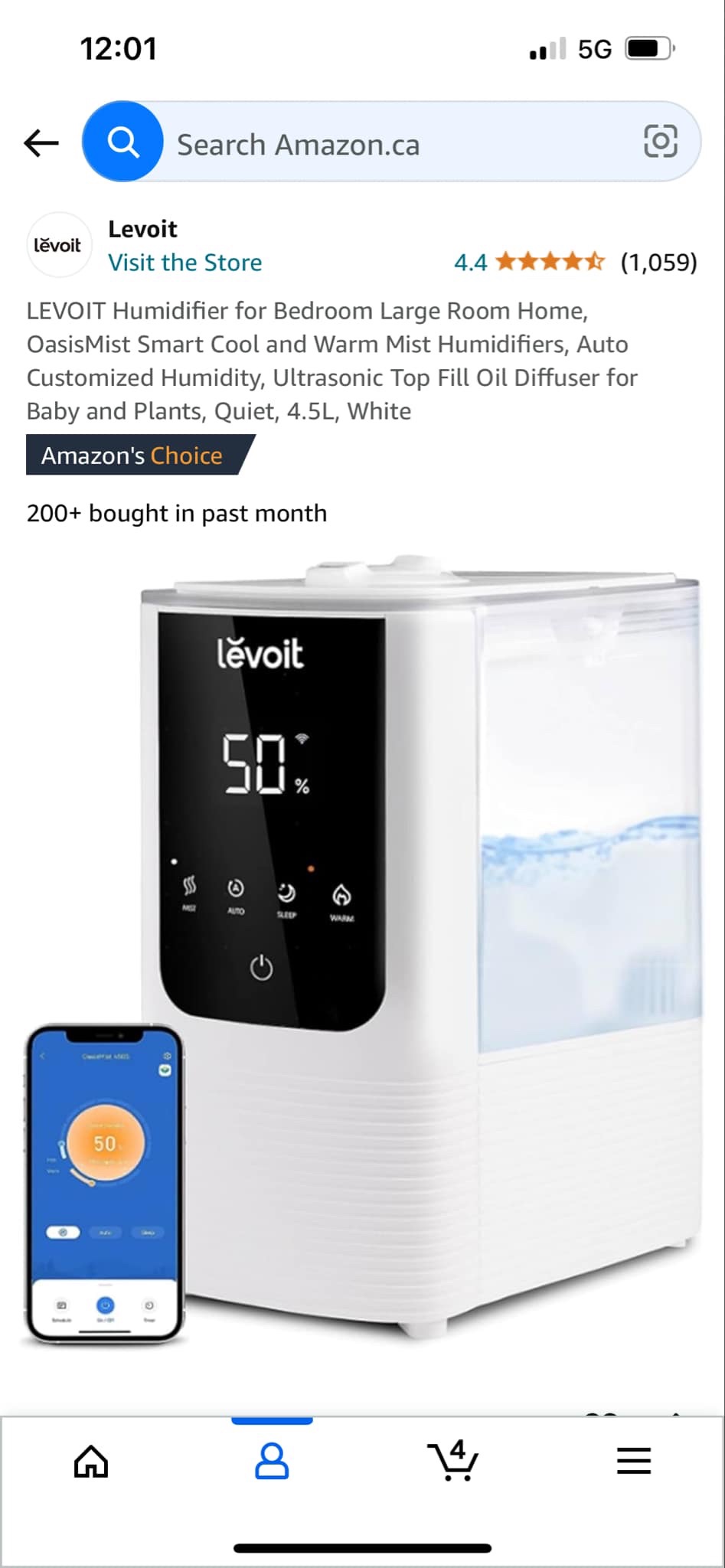 Levoit Humidifier (with free small diffuser and essential oils) - photo 4
