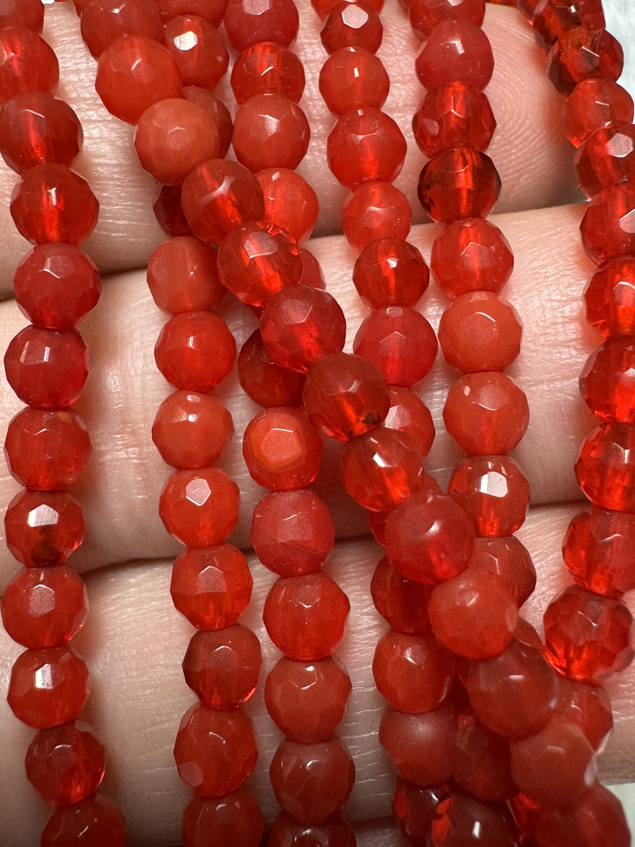 Red Faceted crystal Beads - photo 2