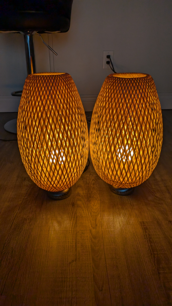 Set of 2 Bamboo Lamps from Ikea