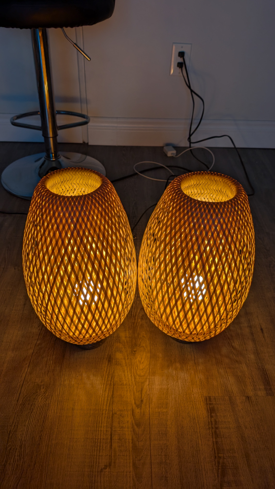 Set of 2 Bamboo Lamps from Ikea - photo 3
