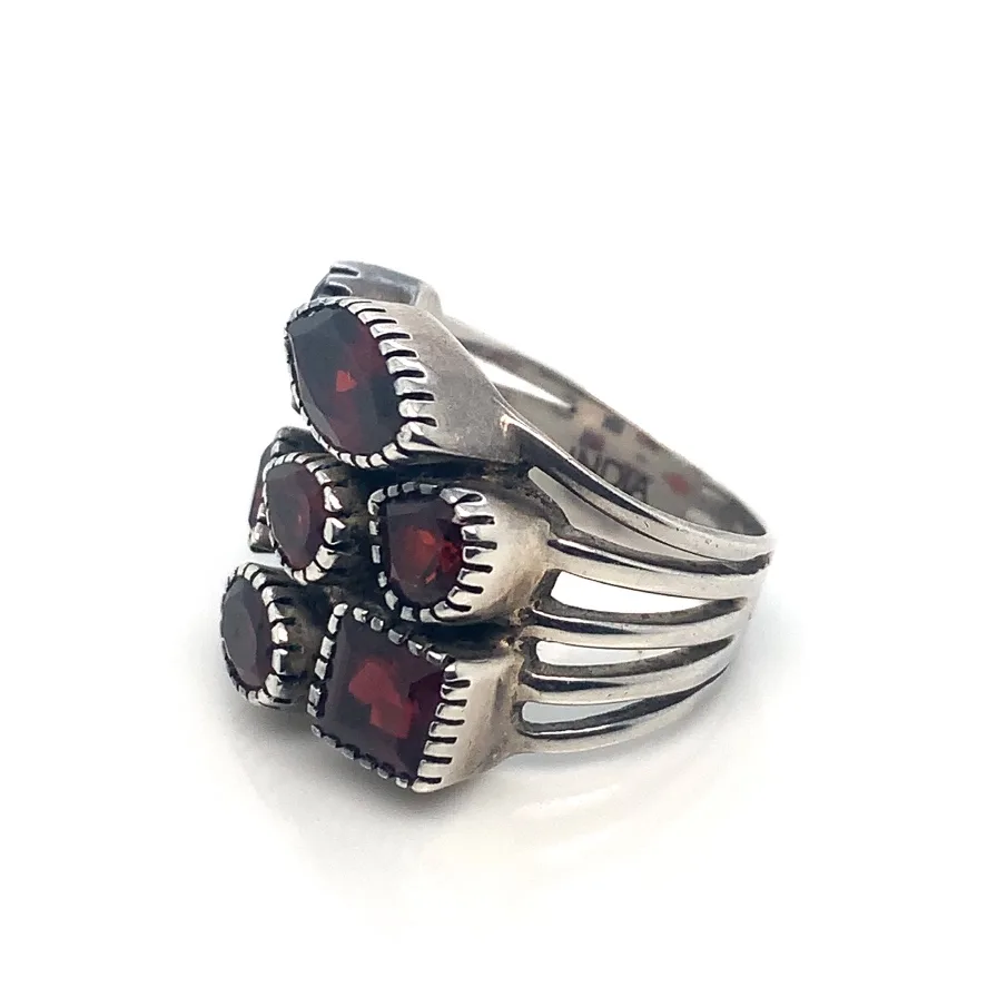 Multi Garnet Sterling Silver Cocktail Ring image indicator(5)