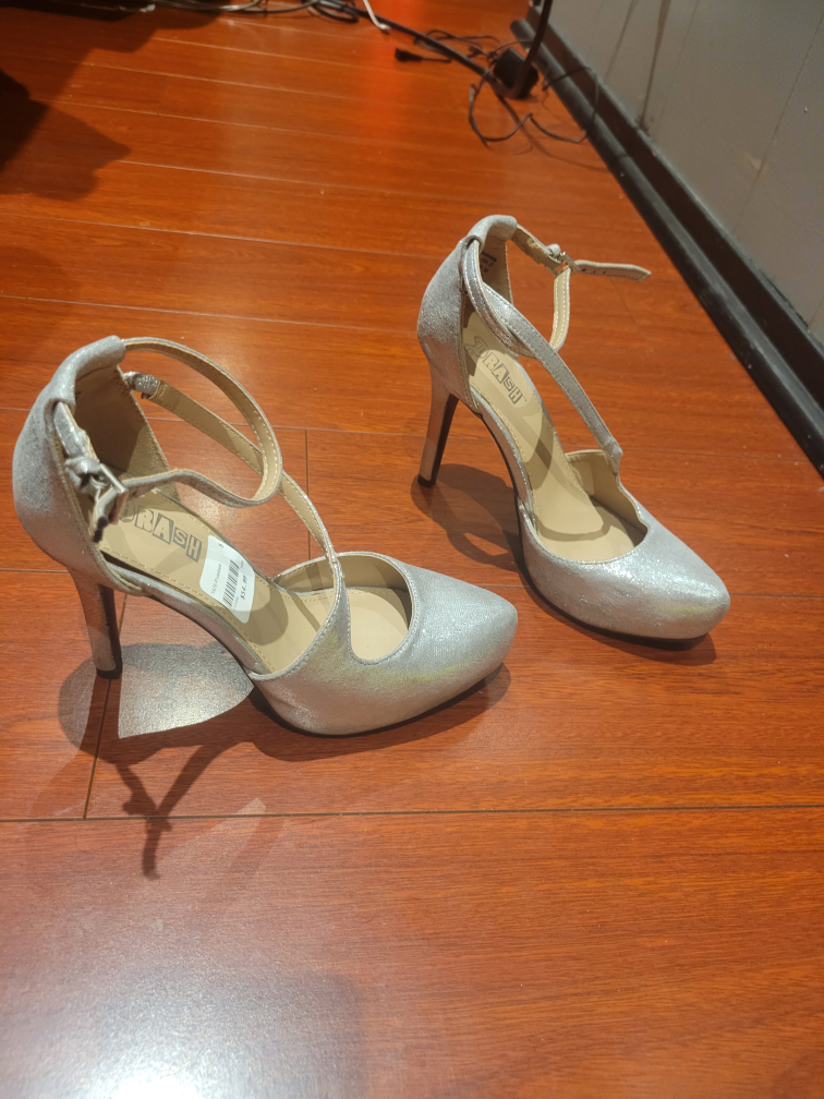 Silver Ankle Strap Heels - photo 3