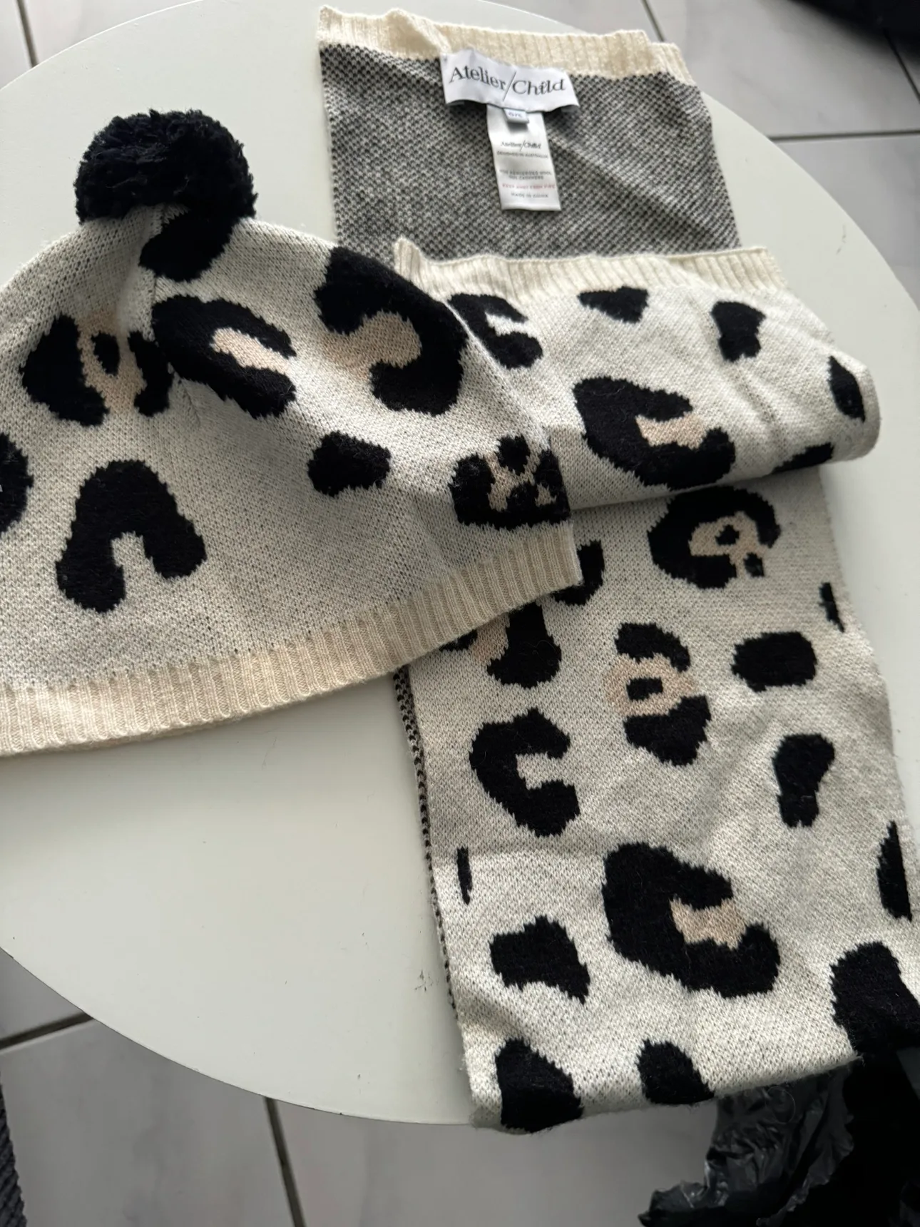 Atelier Child Leopard Print Hat & Scarf set thumbnail