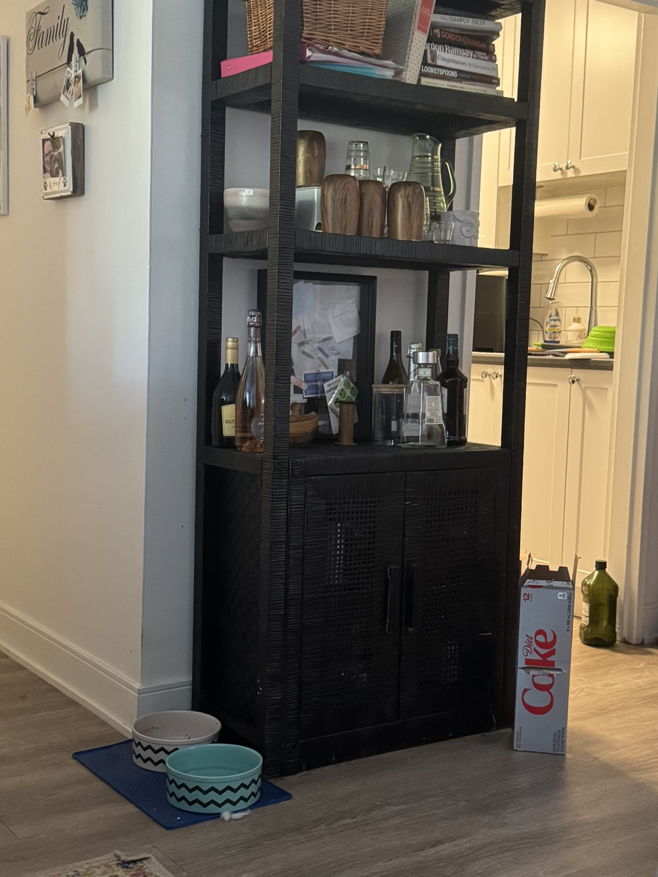 Black Rattan Bar Cabinet - photo 2