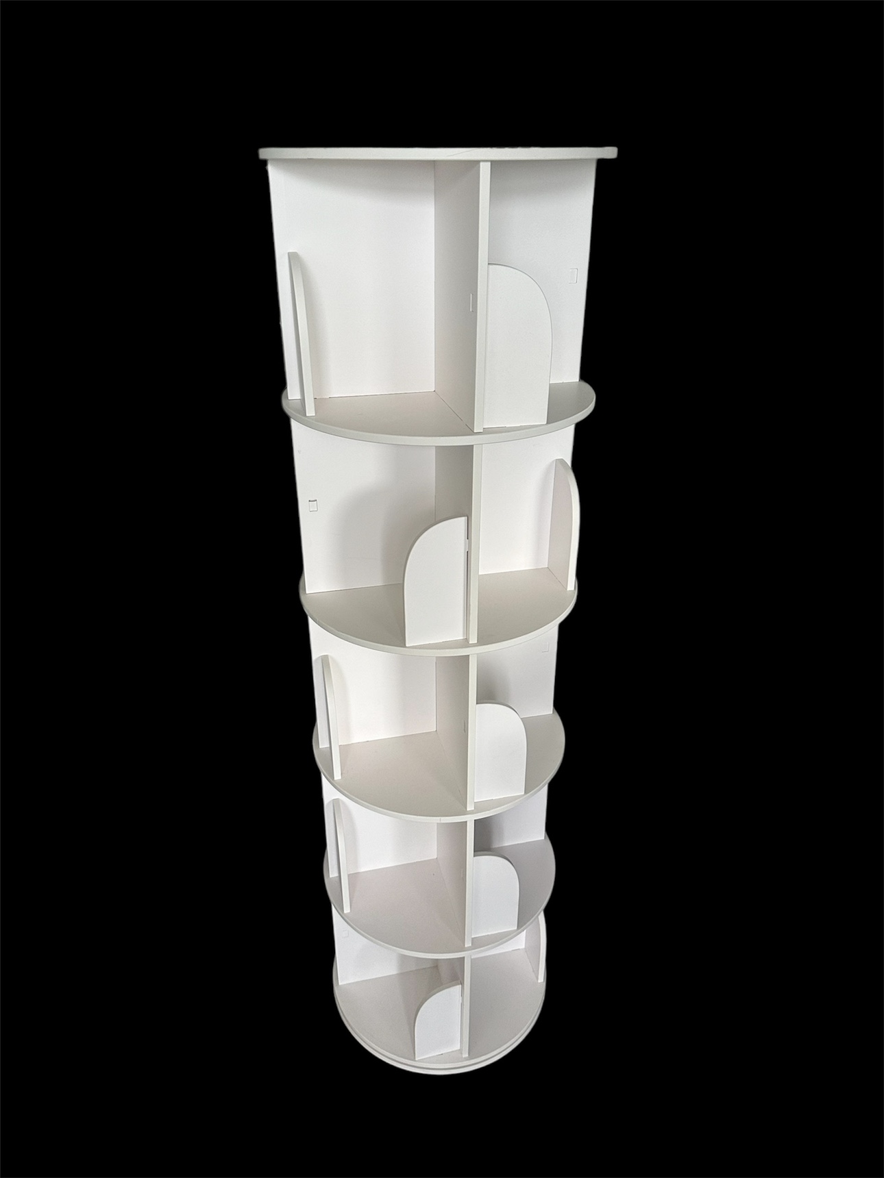 White 360° Rotating Bookshelf