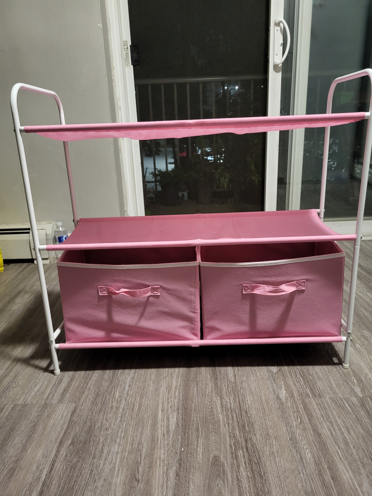 Pink Fabric Storage Shelf with Drawers - photo 4