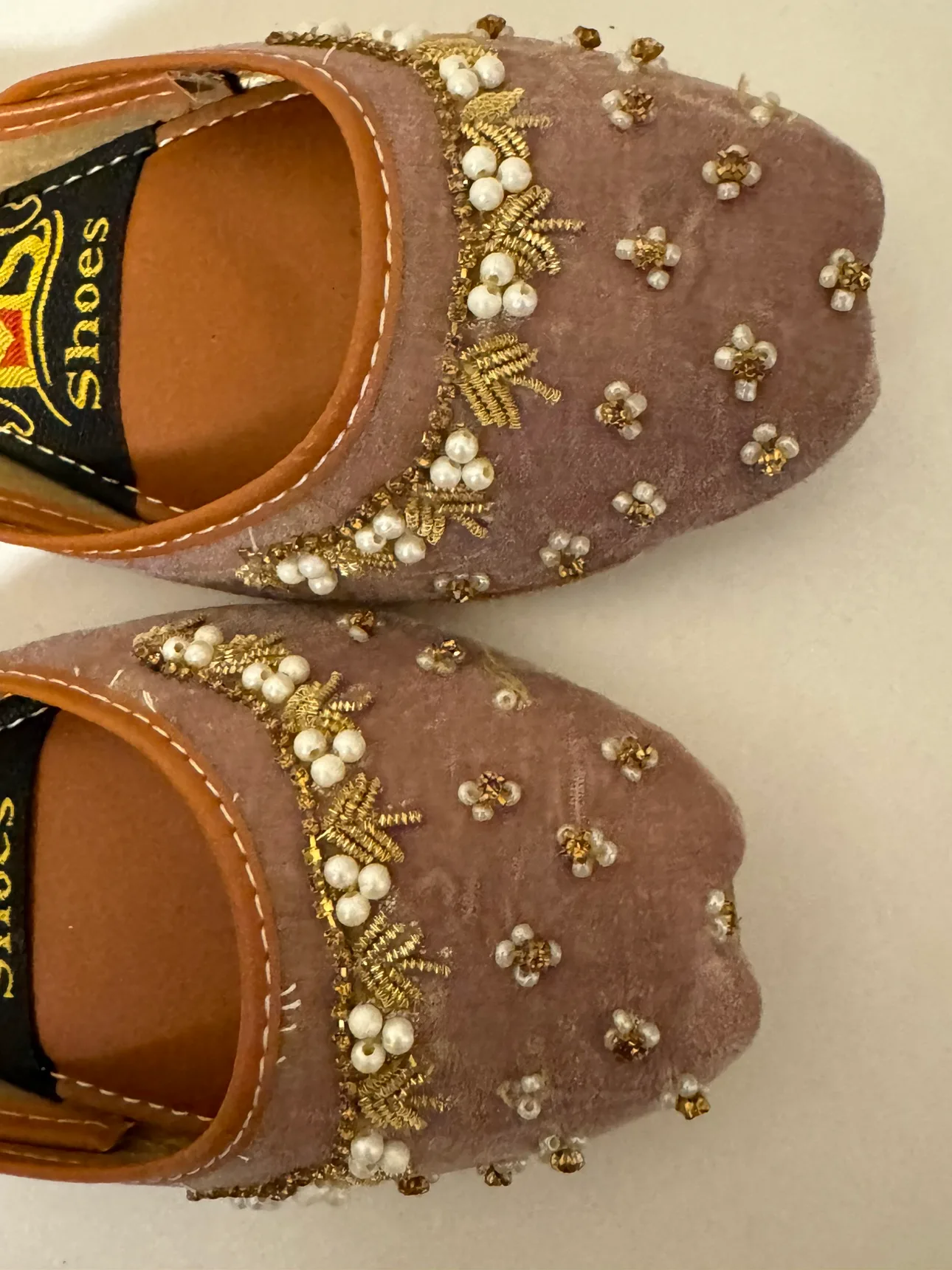Embroidered Velvet Flats thumbnail