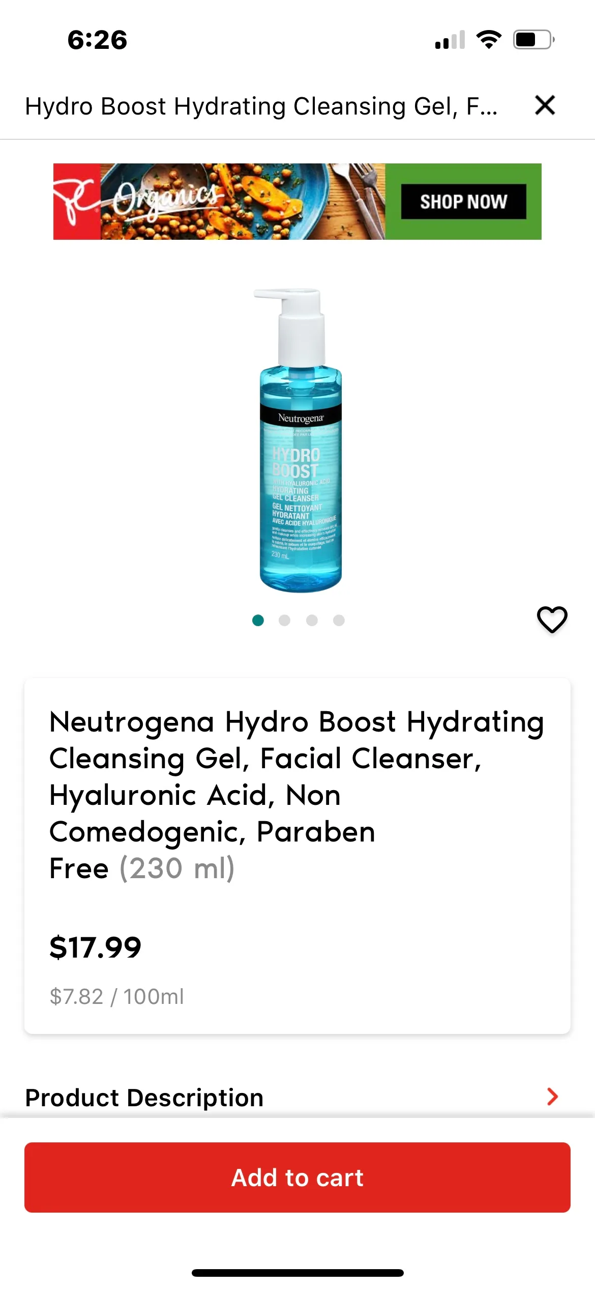 Neutrogena Hydro Boost Hydrating Cleanser230 ml image indicator(2)