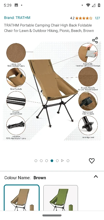 TRATHM Portable Collapsible Camping Chair - photo 5
