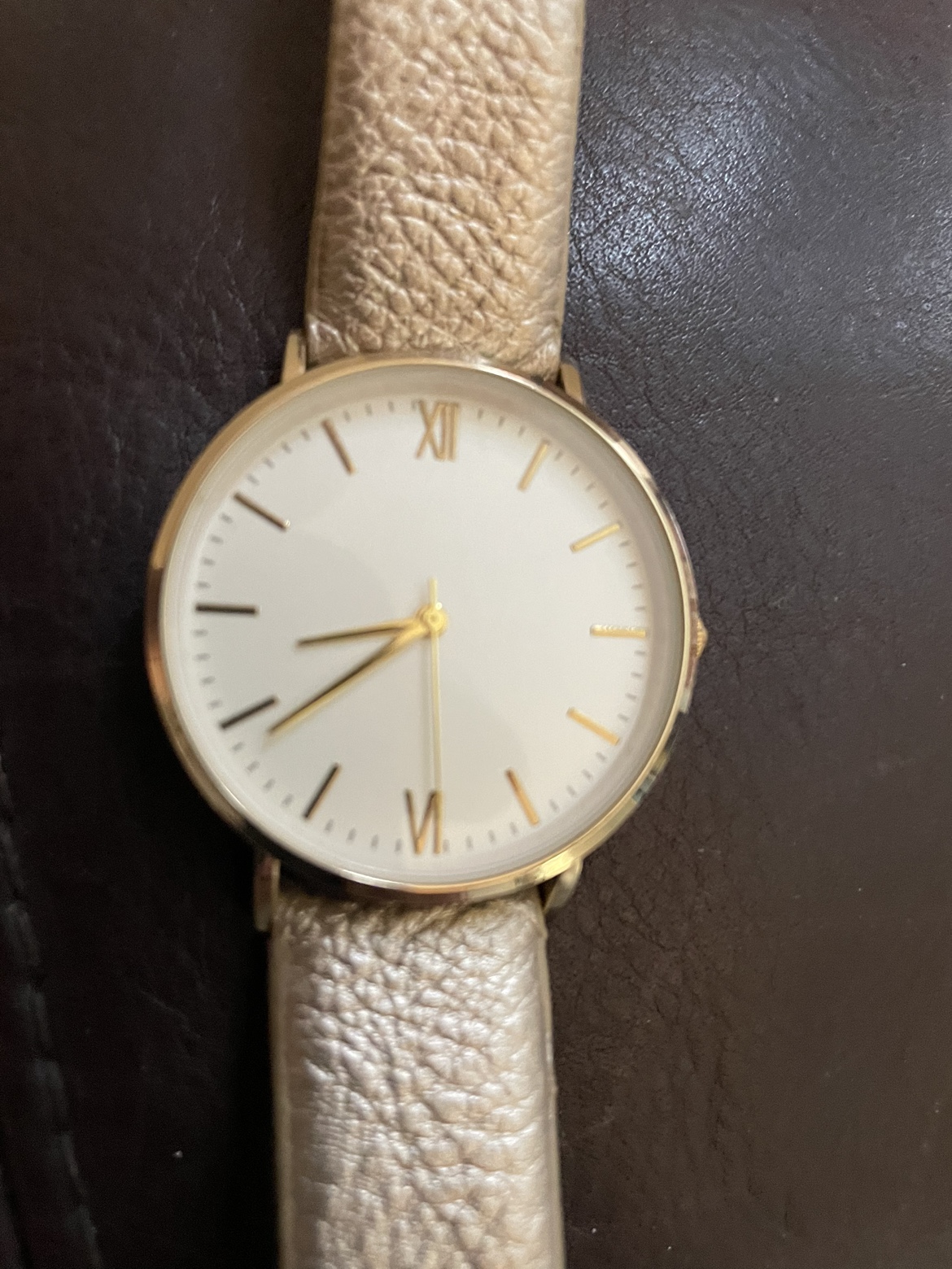 Gold Watch with Leather Band - photo 2