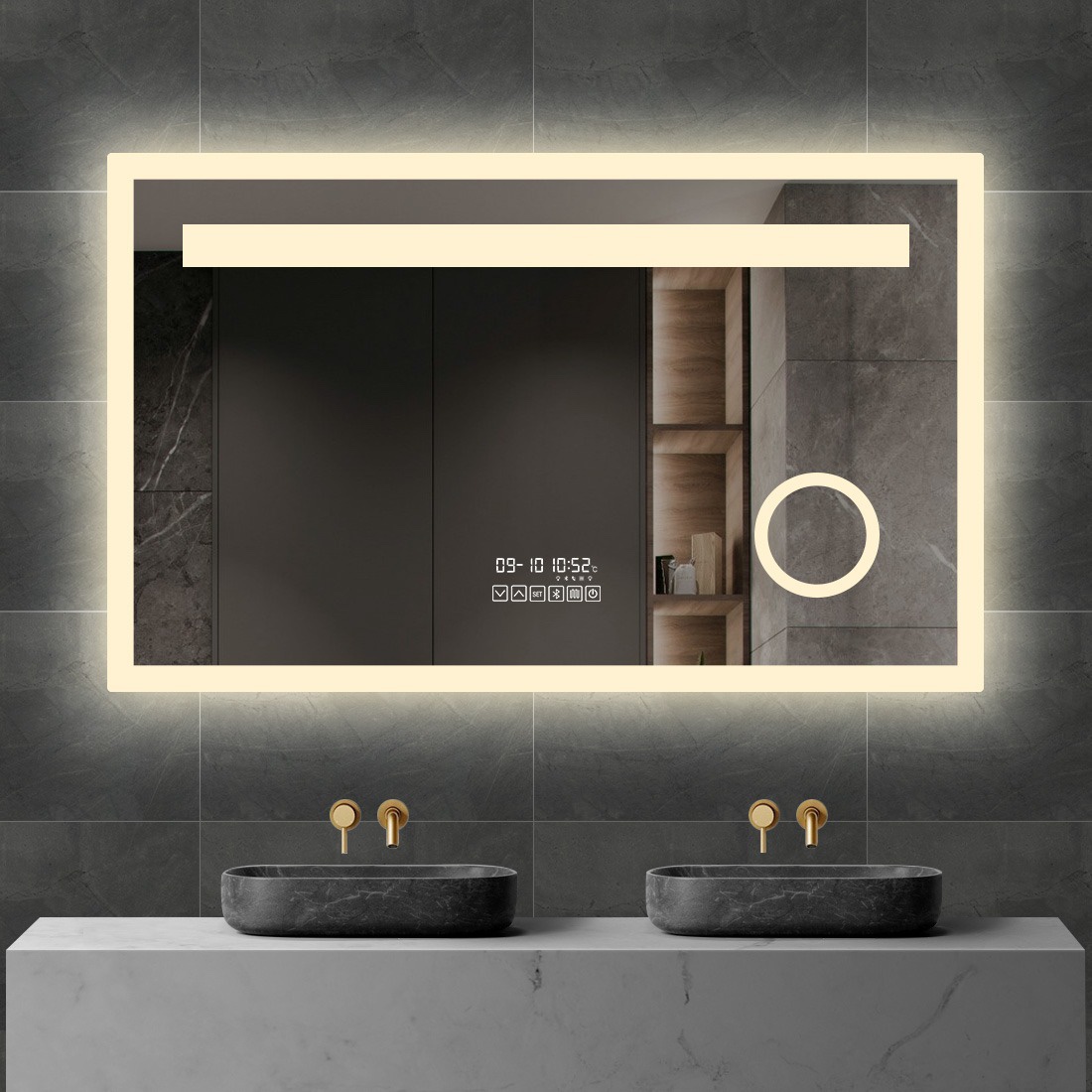 Smart Bathroom Mirror with LED Lights