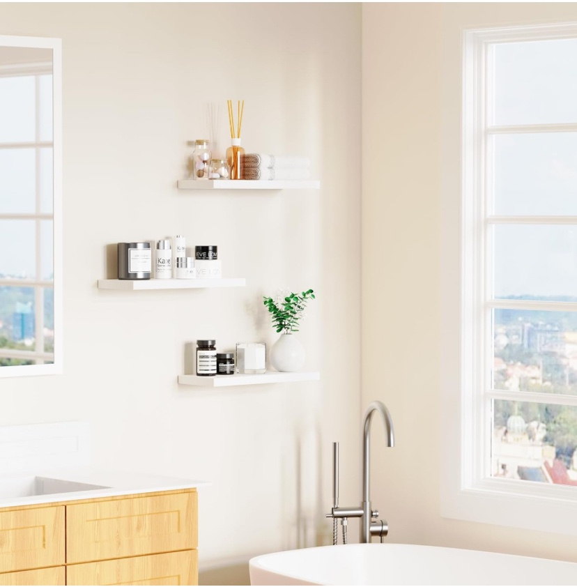 White Floating Shelves Set of 3 - New - photo 4