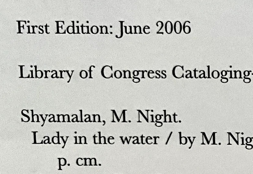 Signed Lady in the Water: A Bedtime Story by M. Night Shyamalan image indicator(3)