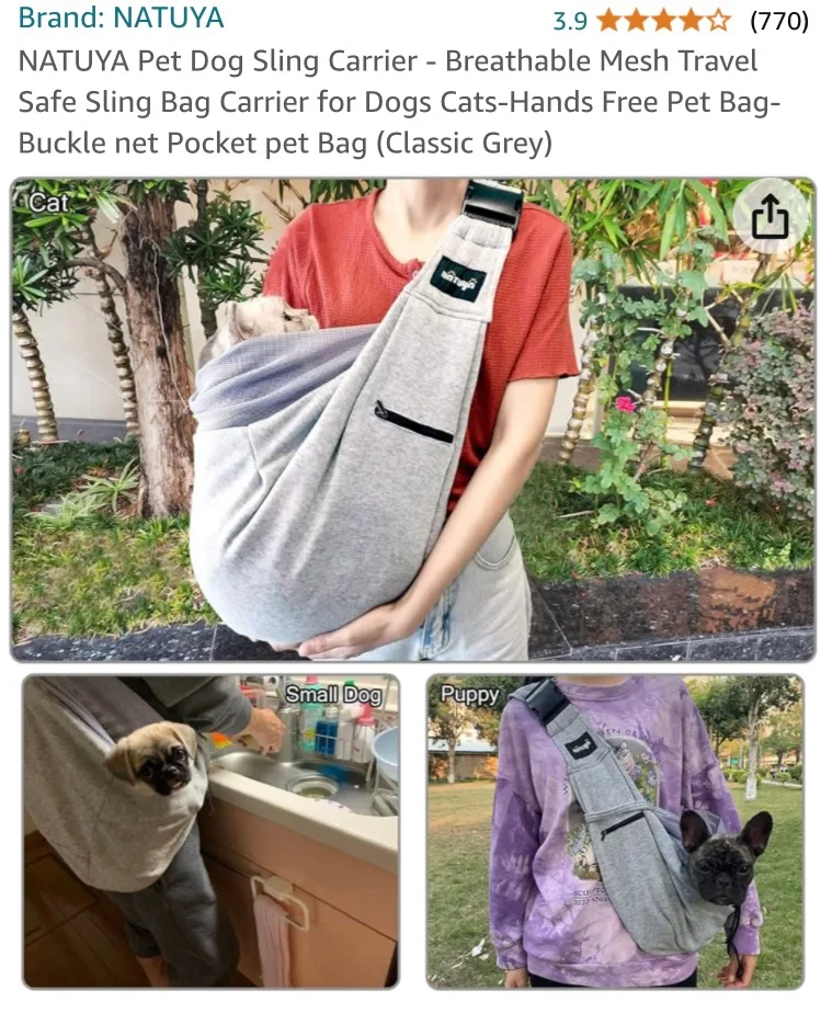 Pet Sling Carrier by NATUYA image indicator(7)