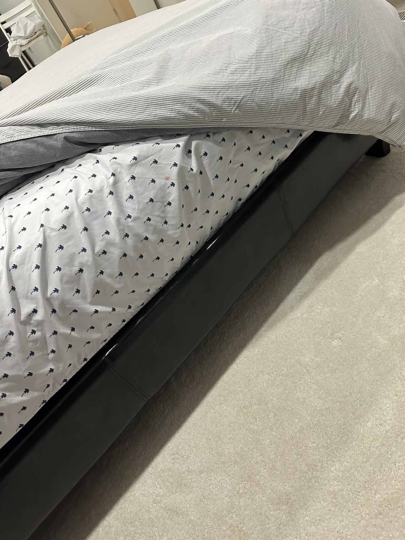 Black Leather Bed Frame - photo 3