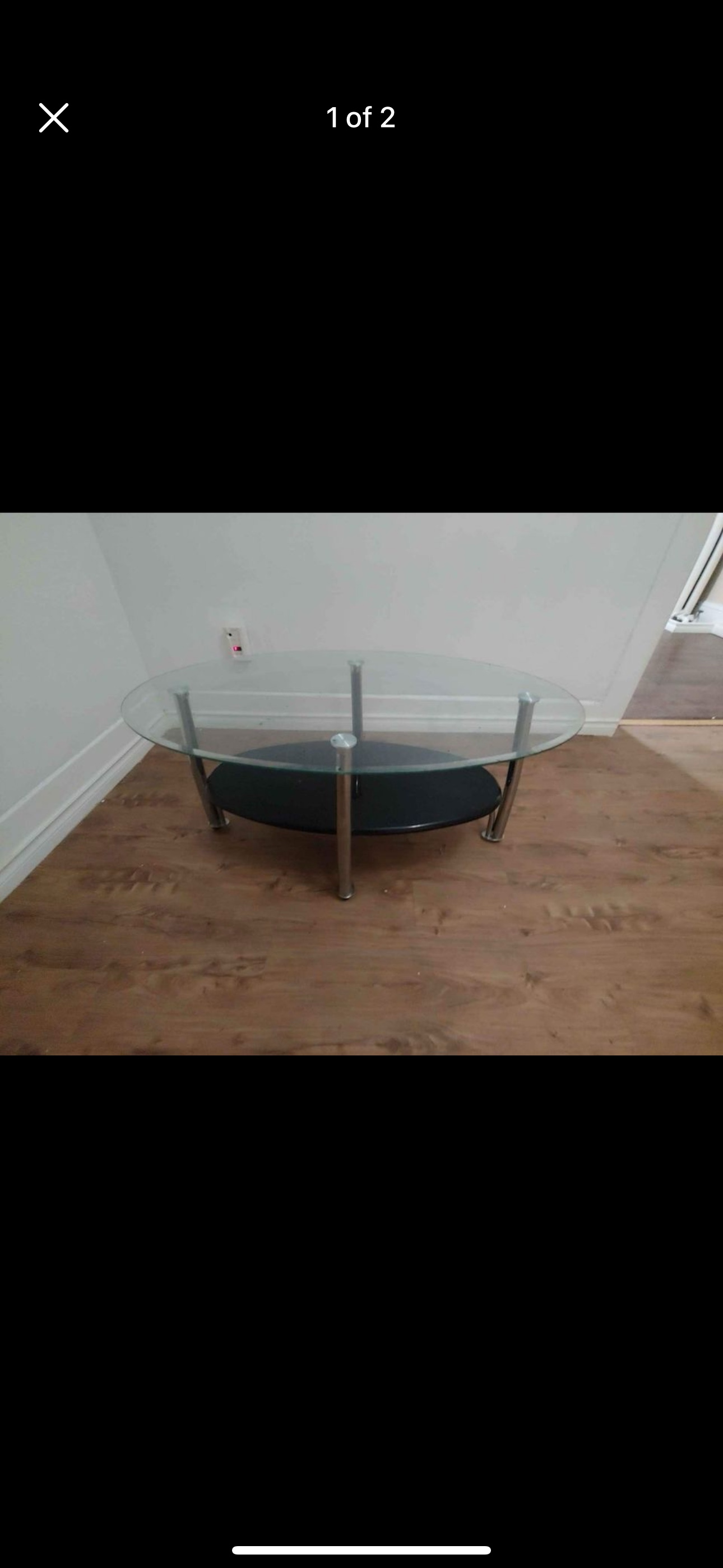Glass and Black Coffee Table