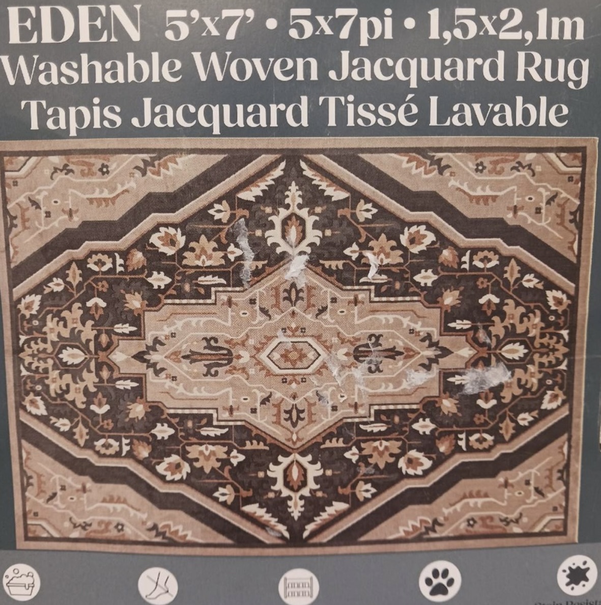 EDEN 5' x 7' Washable Jacquard Rug - photo 2