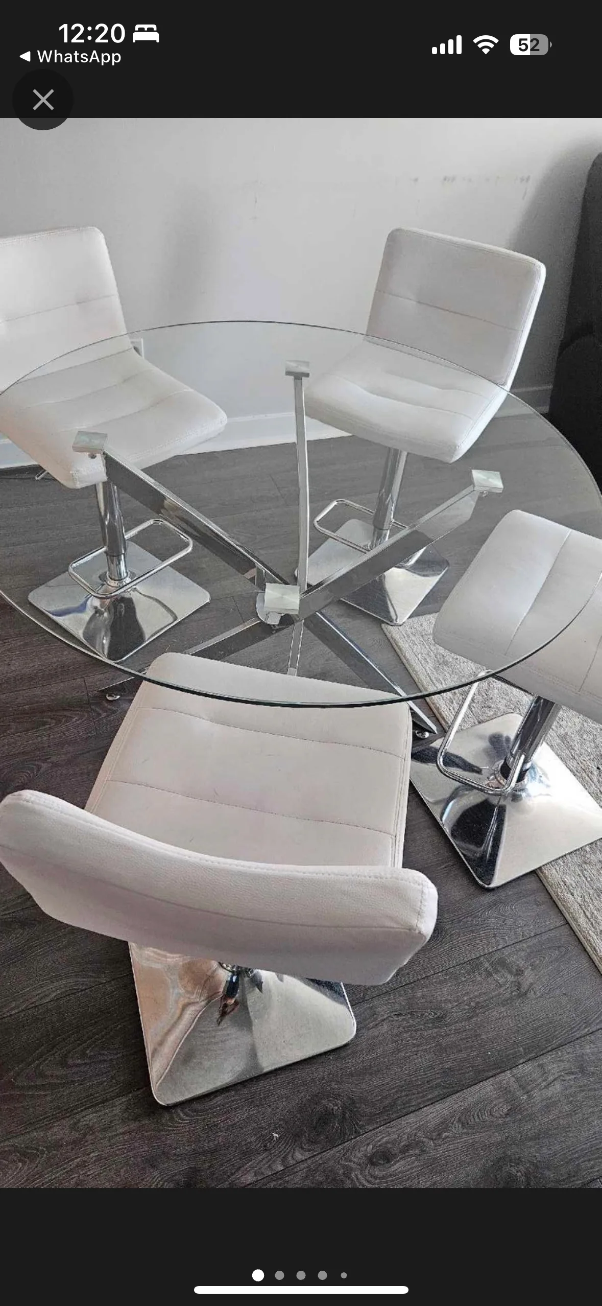 Glass Table and Four Chairs
