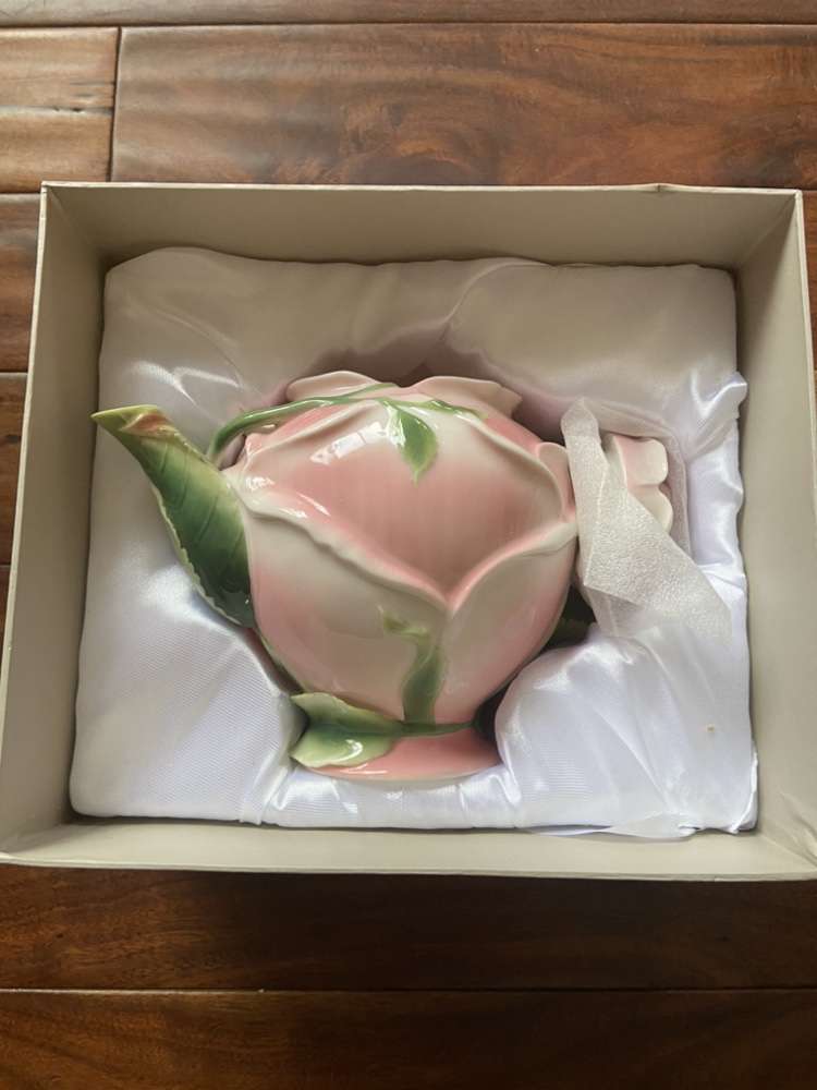 Hand Painted Porcelain Rose Teapot