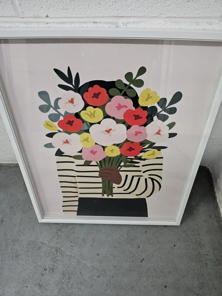 Framed Floral Print hanging art image indicator(2)