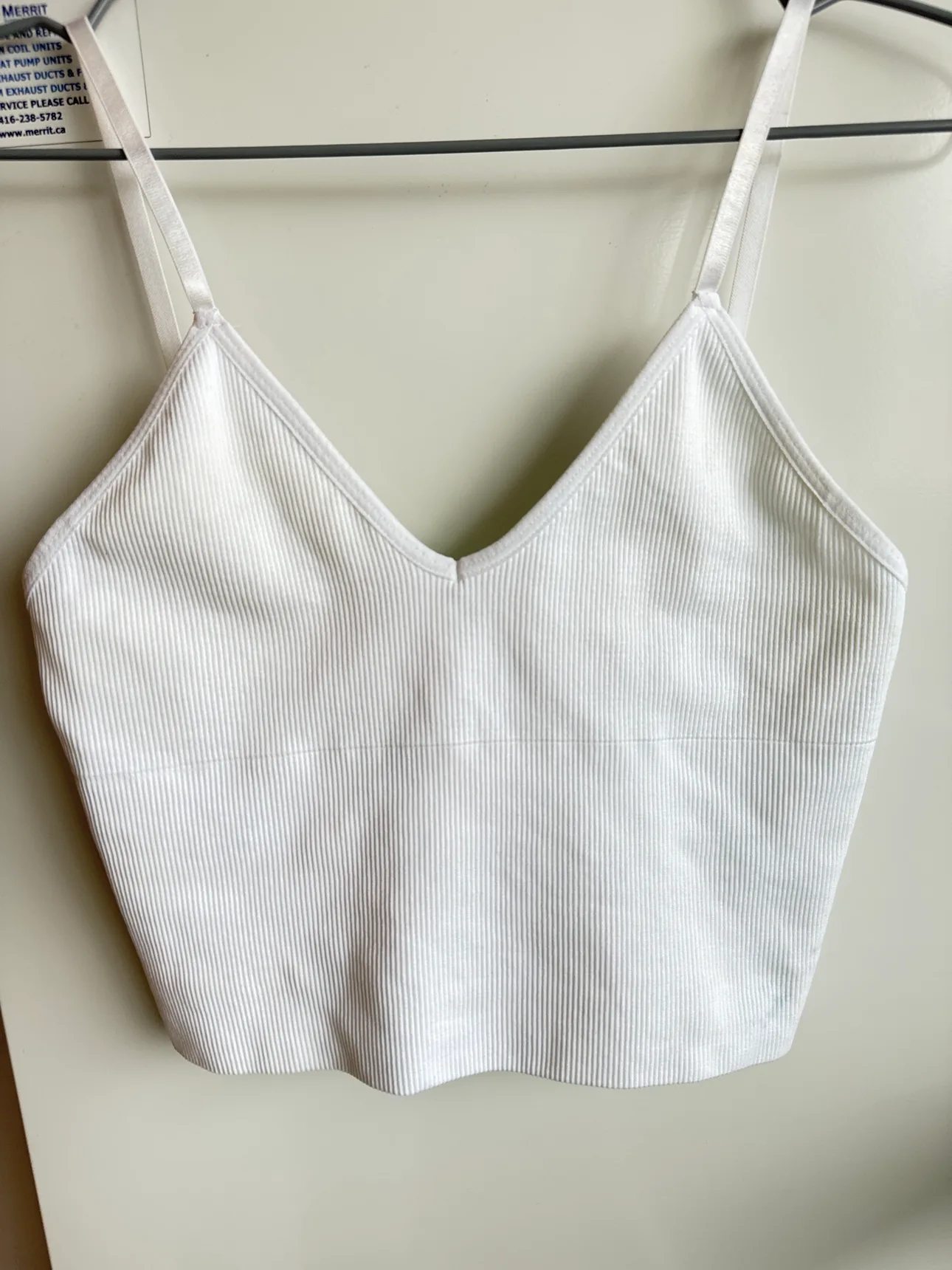 White Ribbed Crop Top thumbnail