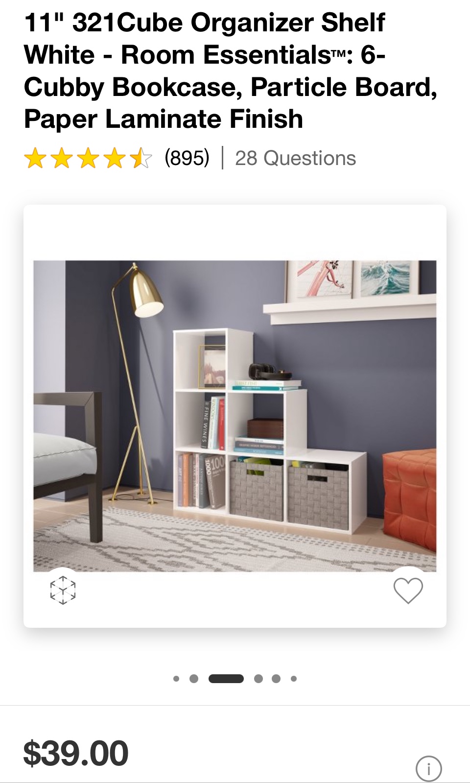 White Cube Organizer Shelf