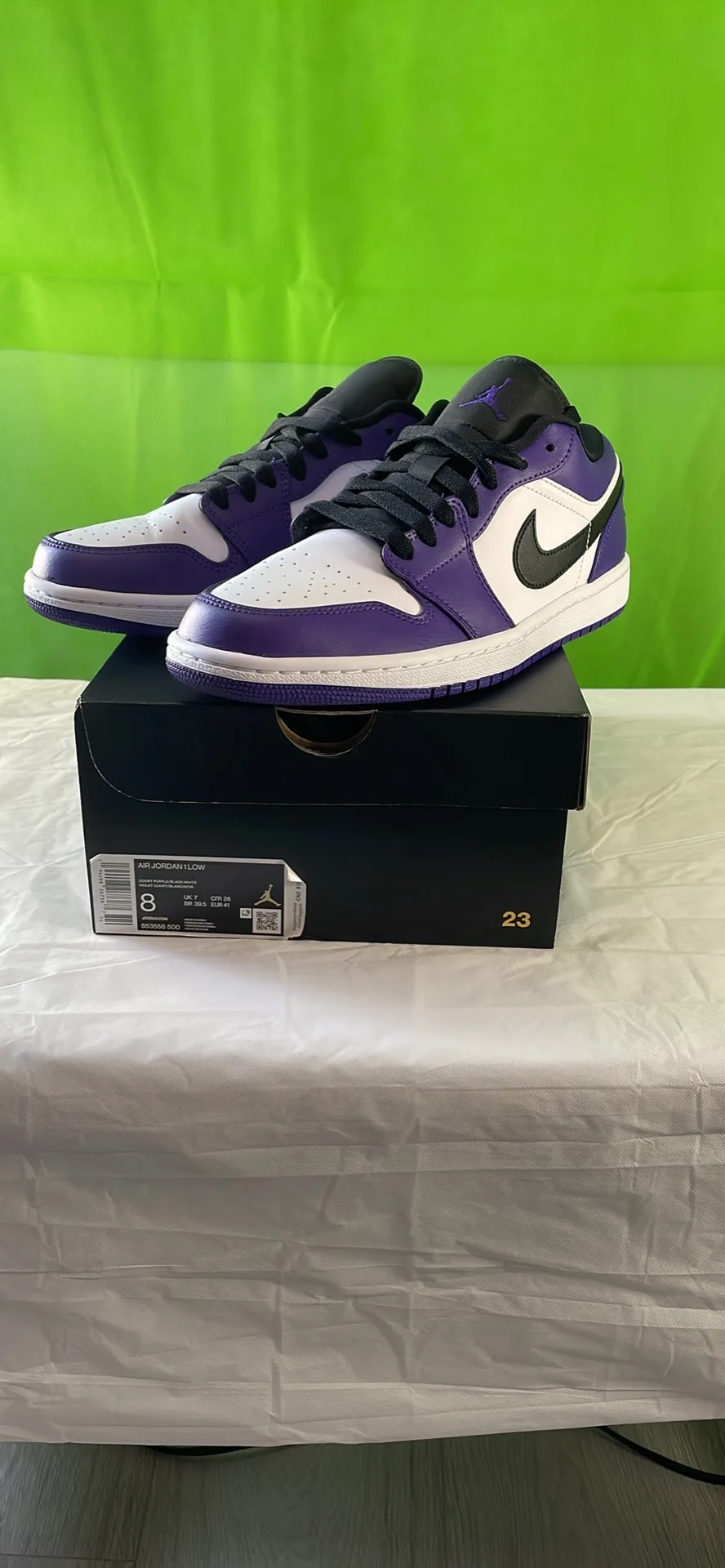 Air Jordan 1 Low Court Purple size 8 mens thumbnail