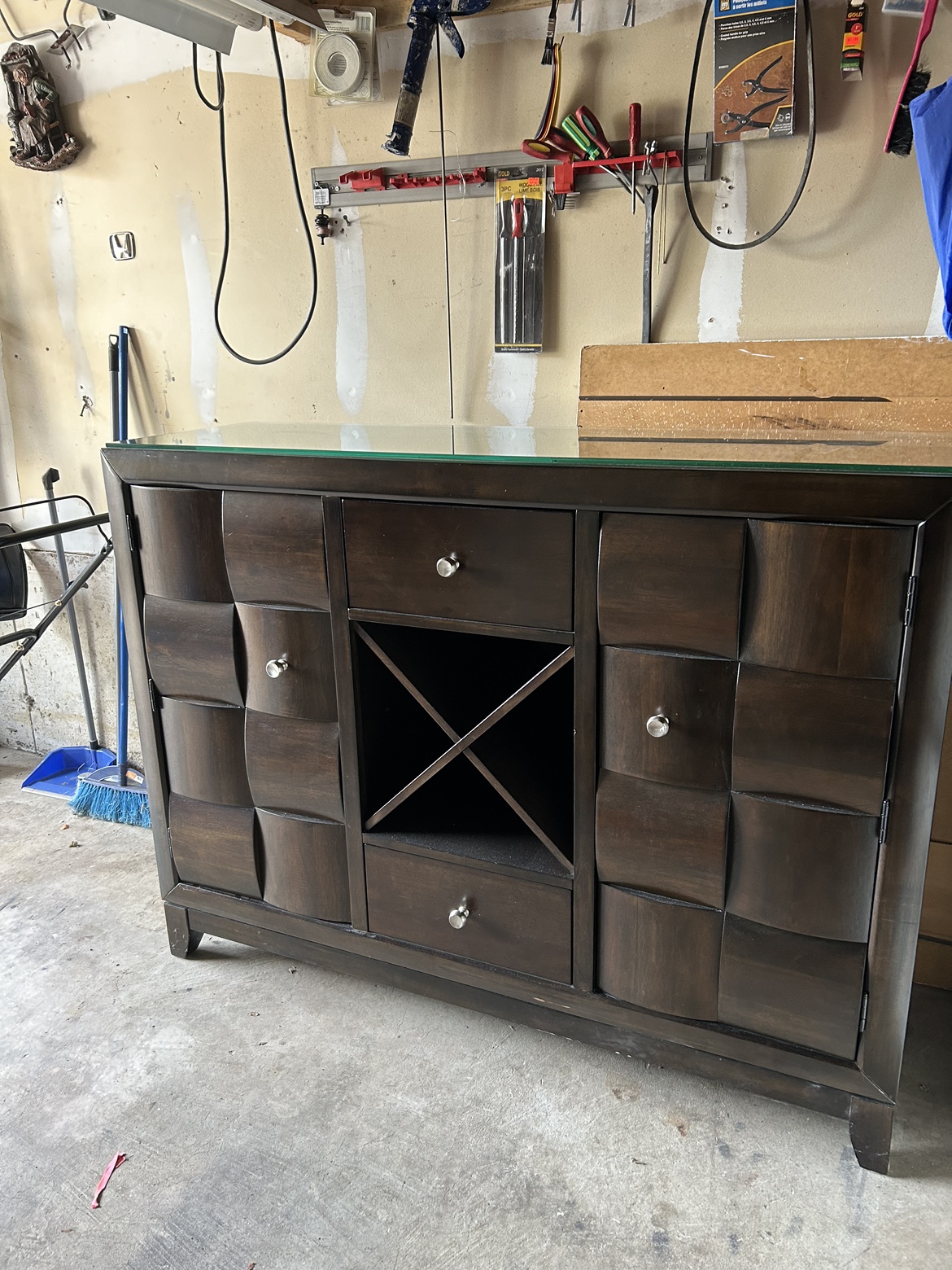 Dark Wood Buffet Table