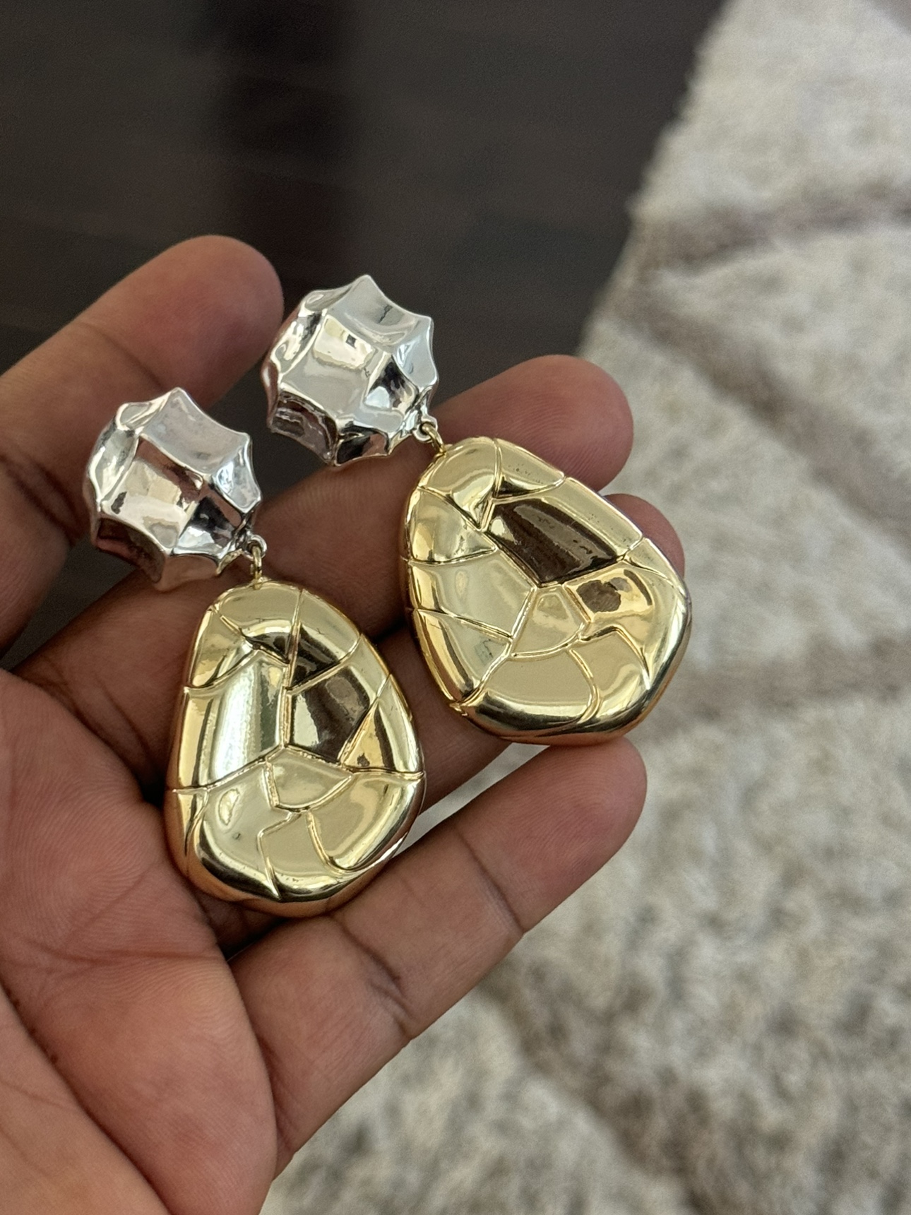 Gold and Silver Statement Earrings