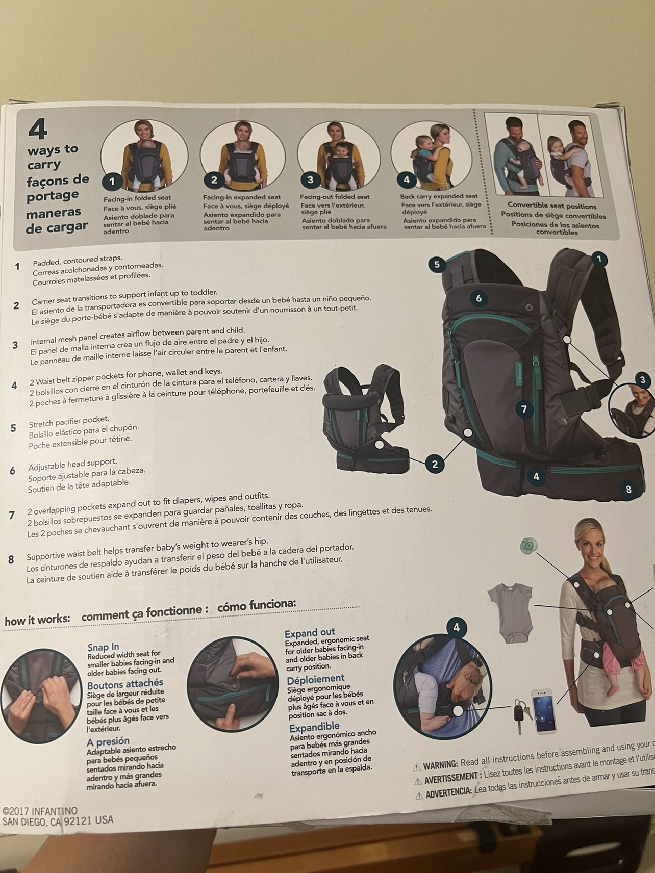 Infantino Carry On Multi-Pocket Carrier - photo 2