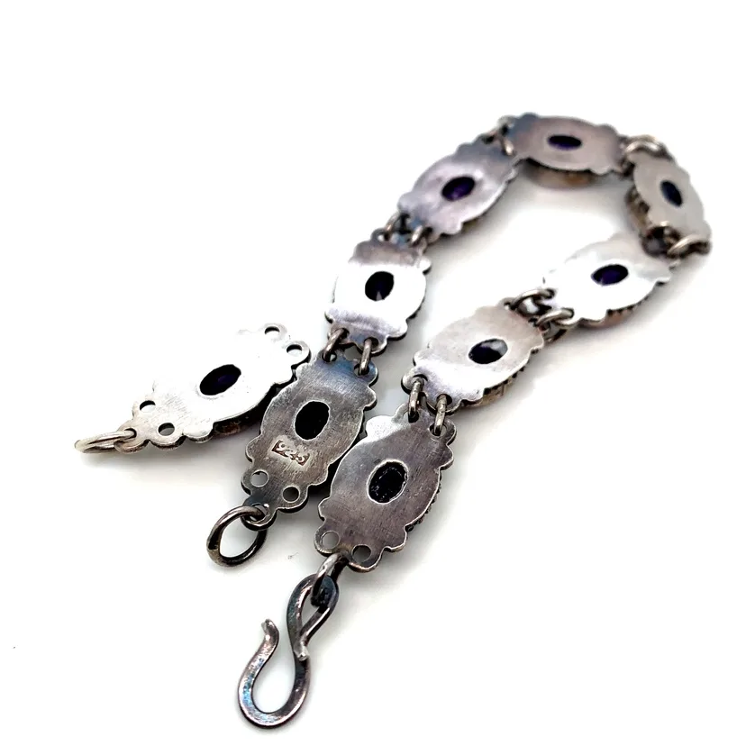 Sterling silver Amethyst Bracelet with Pendant image indicator(7)