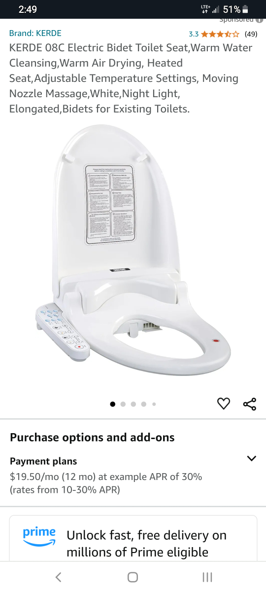 smart toilet seat NEW heated ,self clean ,massage wash dry, ect. - photo 4