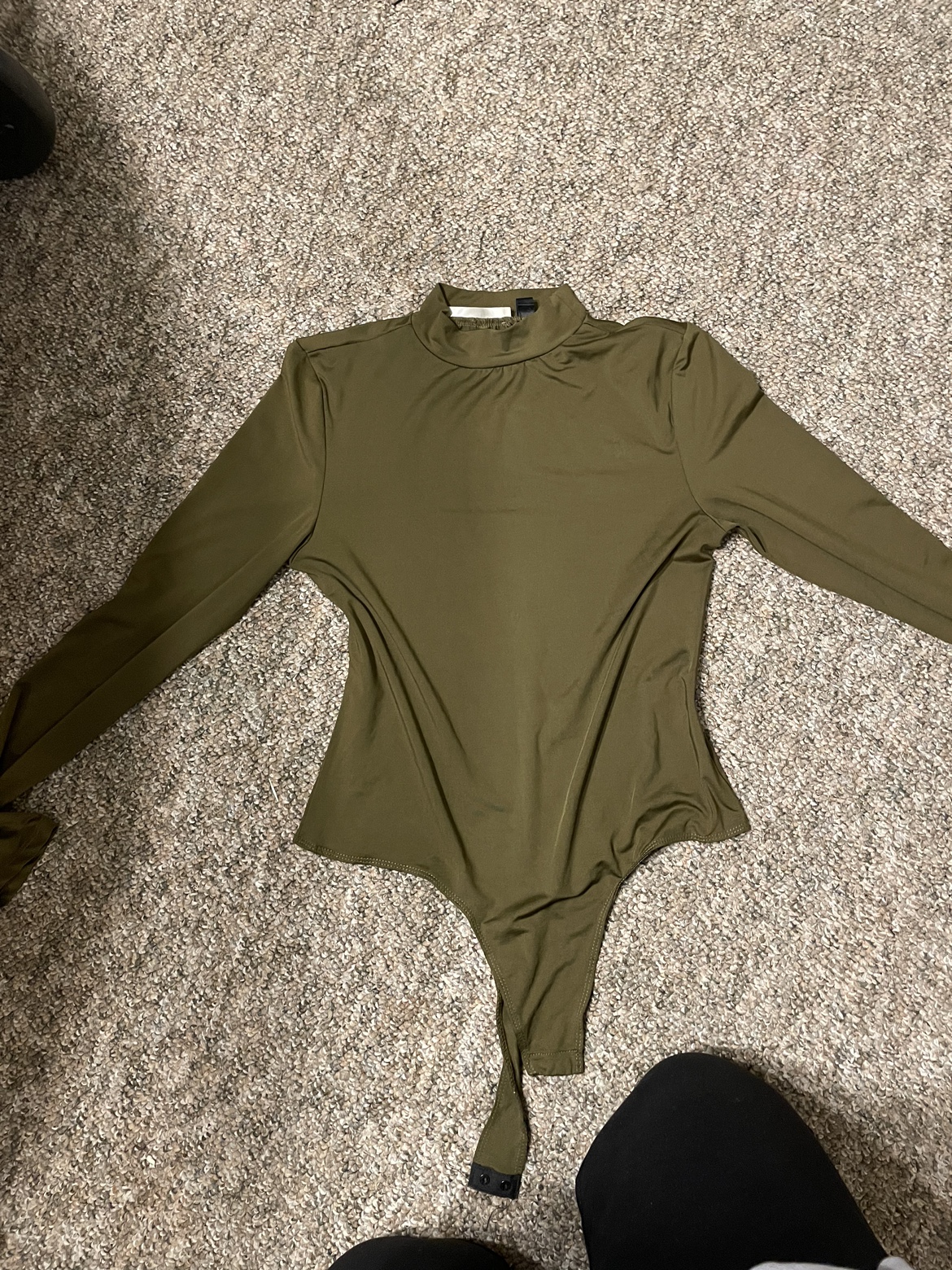 Green Mock Neck Bodysuit