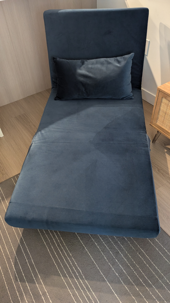 Fold-Out Chair - Una Single Sofa Bed - Navy Blue - Velvet - photo 3